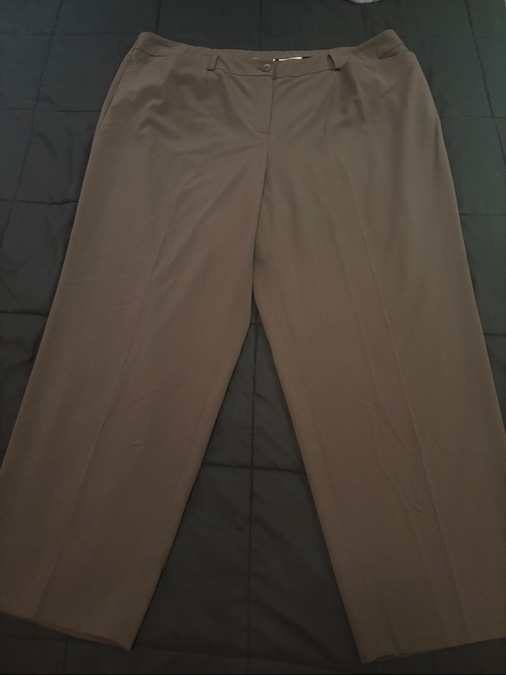Talbots Classic Women’s Straight-Leg Pants in Brown Tailored Fit Stretch